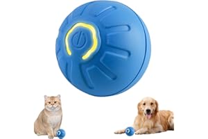 GESMAY Interactive Dog Toys, Pet Jumping Ball Dog Toys with Smart Wake-up Feature, Rechargeable Obstacle-avoiding Active Rolling for Energetic Play, Automatic Ball Toys for Puppy/Small/Medium Dogs (Blue)