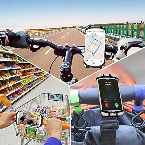 Matone Handyhalterung Fahrrad fÃ¼r iPhone X/8/8 Plus/7/7 Plus/6/6s Plus, Samsung Galaxy & allen Handy mit 4,0 - 6,0 Zoll, Universal Silikon Verstellbarer Handyhalter fÃ¼r Fahrrad Motorrad, 360Â°Rotation (Schwarz)