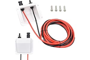 AISNY Doppio Passacavo Solare, Doppio Ingresso Cavo Alloggiamento Con Cavo Di Prolunga Solare Da 300 cm Presa Solare E Spina Per Progetto Solare Condizionatore Camper Roulotte Barca 6mm²