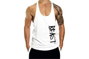 Cabeen Beast Palestra Uomo Canotta Bodybuilding Canottiera Smanicato Cotone Sport Tank Top