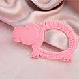 R for Rabbit Tiny Bites Safari Soft Silicone Teether for 4+ Months Baby BPA Free Food Grade Teething Toy for Babies with Multiple Snoothing Surface & Soft Edges (Hippo Pink)