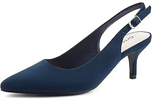 Greatonu Damen Pumps Slingback Spitzenschuhe mit Kitten Heel – Perfekt für Büro, Hochzeiten und Partys