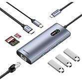 Rocoren 8 Portlu 4K 30Hz Gigabit Ethernet SD TF Kart Okuyuculu 3*USB3.0 PD 100W Destekli Hub &Ccedil;oklayıcı