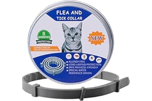 SCROLIEY Collare Antiparassitario Per Gatti,Collare Antipulci Gatto Sicuro ed Efficace Realizzato Con Oli Essenziali Naturali,Elimina pulci e zecche, fino a 8 mesi di protezione
