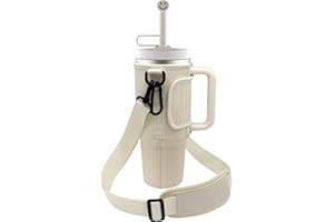 BESTYIJO Borraccia Con Tracolla Per Stanley Cup, Con Porta Borraccia Tracolla Regolabile, Silicone Copertura Riutilizzabile, Borsa Porta Bottiglie Per 40 Oz Tumbler