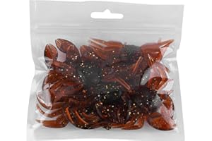 Baverta Crab-10pcs Artificiale plastica Morbida richiamo di Granchio Simulazione 3D Esca da Pesca d'Acqua Dolce(Marrone)