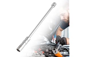 GUUFOO RICKMASK Clé à Bougie 14mm Douille de Bougie D'allumage,Magnétique Clé à Bougie Pivotant à 360 °,3/8 "Universelle Cle a Bougie,Douilles à Bougies Outil de Retrait de clé(Longue)