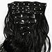Neverland Two Tone 7pcs Ombre Curly Hair Extensions Hairpiece Heat Resistant Black to Sliver Grey