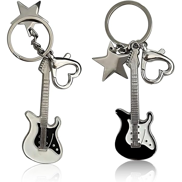 Portachiavi Chitarra Elettrica Rossa - In Zinco Per Appassionati Di Musica E Rock
