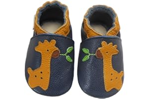 Bemesu Pantoufles en Cuir Chaussures rampantes pour bébés Pantoufles Filles et garçons Enfants Premiers Marcheurs en Cuir 0-24 Mois UE 18-24