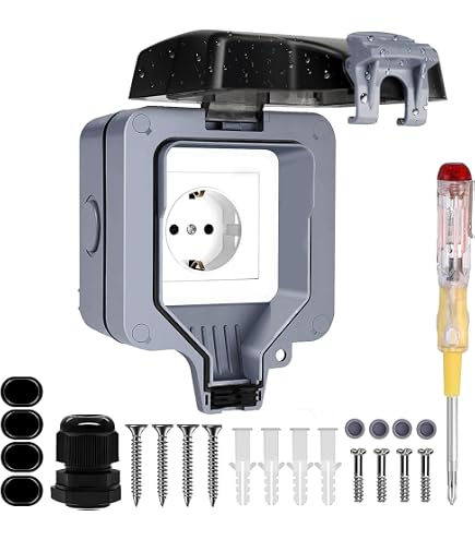 Solera 3360 Base ESTANCA Wasserdichter Sockel – Einziehbar, Doppelter Schalter, IP44, 250 V, Für Innen- Und Außenbereiche