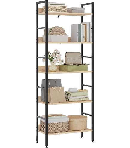 Étagère Bibliothèque 5 Niveaux En Verre Trempé - 30x30x130 Cm, Design Transparent, Rangement Salon Bureau