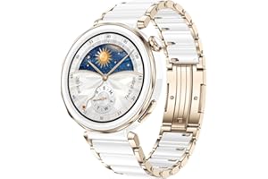 HUAWEI Watch GT 5 Pro 42mm Smartwatch, scharfkantiges Design, Pro-Level-Sportuhr, Gesundheits-Tracking, EKG-Überwachung, bis zu 14 Tage Akkulaufzeit, GPS, Bluetooth-Anruf, iOS&Android, weiße Keramik