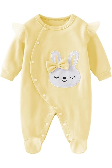Baby-Strampler Schlafanzug Aus Weicher Baumwolle – Mit Kratzschutz (Umschlagärmeln) & Druckknöpfen – Rosa, Größen 44-74