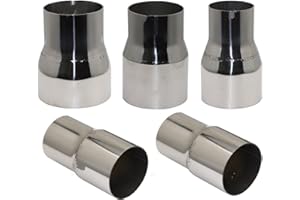 FALANGEMU Voiture Tuyau Universel en Acier Inoxydable Adaptateur Droit Réducteur Voiture Moto Silencieux D'échappement Pipeline Tuyau Soudé Queue Gorge (Taille : 45mm-51mm)