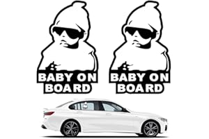 BQRKOTM Kit 2 Bimbo a bordo per auto Adesivi Baby on Board, Adesivo Resistente per Uso Esterno, 10 * 15cm, Segno Di Sicurezza per auto