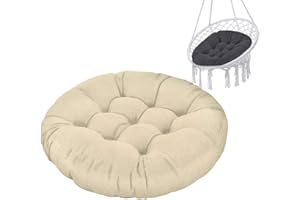 ‎FEROCITY Ferocity Hängesessel Kissen, Polster Bodenkissen für Schwenksessel, Auflage für Baumwoll Hängeschaukel, Papasansessel, Hängekorb, Hängestuhl, Durchmesser 90 cm, Beige [114]
