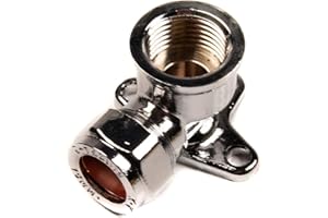 THUNDERFIX 15mm x 1/2" Wall Plate Elbow Compression Chrome on Brass
