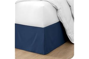 OMIREL Rivestimento per Giroletto Matrimoniale Vestiletto Matrimoniale Coprirete Singolo Gonna da Letto Plissettata in Poliestere Mantovana Giroletto,Blu,90 * 200+35cm