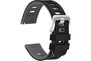 WOCCI Bicolore Bracelets de Montre, Caoutchouc Silicone, Libération Rapide, Bandes de Rechange pour Homme et Femme, Boucle en Acier Inoxydable, 18mm 20mm 22mm