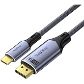 VegGieg Type-C to DP Kablo 8K 60Hz 4K 240Hz HDR ARC 48Gbps &Ouml;rg&uuml;l&uuml; &Ccedil;ift Y&ouml;nl&uuml; G&ouml;r&uuml;nt&uuml; Kablosu 2 Metre