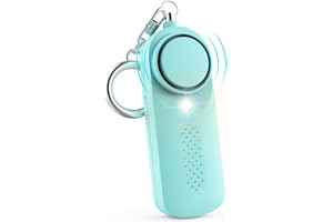 Qoosea Alarma Personal Femenina Safesound Personal Security Alarma 130DB Alarma de Seguridad con Luz LED Aprobada por la Policía Llavero Alarma para Niños, Mujeres y Estudiantes Mayores(Azul)