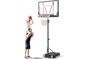 ‎VCLOO Basketballkorb Outdoor Kinder Basketball ständer: 150-210 cm Höhenverstellbar Basketballständer mit 80x60 cm bruchsichere Rückwand, Vergrößerter Basis und Rollen für Kinder/Jugendliche