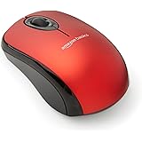 Amazon Basics Wireless Computer Mouse with USB Nano Receiver – Red