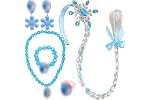 Cartoon Princesse Dress Up Accessoires Bijoux Enfants Petites Filles Collier Bracelet Bague Boucles d'oreilles Set, pour Fille Carnaval Halloween