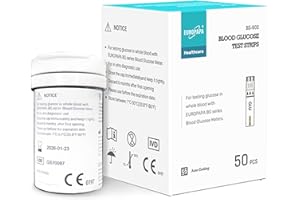 EUROPAPA® 50 UDS. Tiras Reactivas De AzÚCar En Sangre Tiras Reactivas Para DiabÉTicos Para Control De Diabetes Y Glucosa, Tiras Reactivas Aplicables, Medidor De Glucosa En Sangre Serie EUROPAPA BG