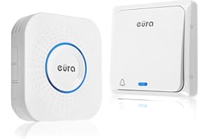 Eura WDP-82H2 - Timbre inalámbrico sin batería para Exteriores (Alcance de 100 m, 58 Tonos, 4 Niveles de Volumen)