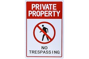 Dojune-Private Property Signs, No Trespassing Sign Metal Warning Trespass Yard Sign