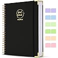 Nicpro Spiral Notebook 8.5'' x 11'', A4 Large Black Hardcover Notebook Journal for Women Men, 300 Page 100 GSM Paper, College Ruled Notebook for School Note Taking Work Business Journal Daily Writing