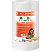 OFITURIA Bubble Paper Packaging 50 cm x 10 m &ndash; Basic Kit Packaging Transparent and Flexible Bubble Paper for Shipping Protect