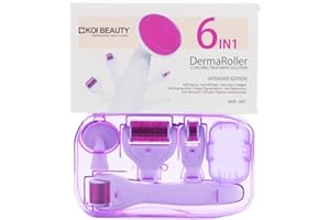 KOI BEAUTY KoiBeauty Dermaroller Kit 6 en 1 Dermaroller 0.5mm 1mm 1.5mm 2mm Rodillo de microagujas Rodillo de microagujas Derma roller 1200, 720, 300 para el cuidado de la piel del cuerpo