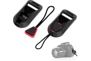 Charshiu 2 Pezzi Fibbia a Sgancio Rapido della Tracolla per Macchina Fotografica Compatibile con Canon, Fujifilm, Nikon