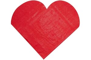 SANTEX Discount Mariage - Serviette de table coeur par 20 Rouge