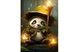 DIUJHUUY 5D Diamond Painting Kits Full Drill,Panda Kristall Strass Diamant Stickerei Kunst Bilder, DIY Kunst Bastelbedarf für Erwachsene, Kinder, Zuhause, Wanddekoration - 30 * 40 cm