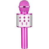 GeschenPark Karaoke Microphone, Gifts for Girl 3-12 Years, Karaoke Microphone Bluetooth Toys for Kids, Dynamic Toys for Girl