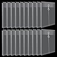 DONGLI Plastic A4 Clear Envelope File Folders 180 Micron(20 Pack) Expanding File Folder 3cm Expansion,A4 Clear Document Folder with String Tie Closure for Home, Office, School
