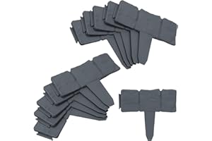 Fiqops Lawn Edging Plastic 2.5 m Anthracite 10 Pieces Flower Bed Edging Stone Look Garden Border Made of Polypropylene Mowing Edge Flower Bed Border Palisade Garden Decorative 1 Element W x H x D: 25