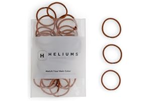 ‎HELIUMS Heliums Mini-Haargummis, Kupfer, 2 mm, Haarschmuck für kein Hängen, Stoffbänder für feines Haar, Mini-Haargummis für kleine Pferdeschwanz, Dutt und Zöpfe, natürliche Farben und Farbtöne, 48 Stück
