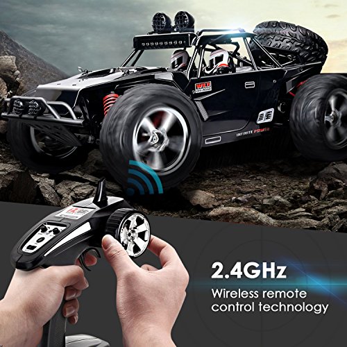Amzdeal RC Cars 2.4GHz Remote Control Car High Speed Off Road Cars Rock Crawler with LED Light Vision
