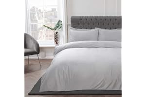 Sleepdown Matowy aksamit, luksusowa, super miękka, łatwa w pielęgnacji, jednokolorowa, zestaw pościeli z poszewką na poduszkę, kolor srebrny, pojedynczy (135 x 200 cm)