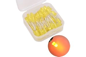 KA WAH CORE 5mm LED Diode, 80 Pcs Yellow LED Emitting Diodes Light, 3V LED Assortment Kits for Science Projects etc (5mm Yellow)