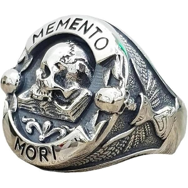 Anello Da Uomo Con Teschio Massonico In Acciaio Inox, Anello Con Teschio Da Vampiro, Per Halloween, Per Motociclisti, Stile Gotico Con Teschio Di Demoni, T1/2, Metallo