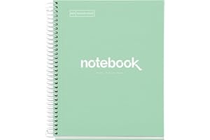 Miquelrius - Cuaderno A5, Notebook Emotions, 80 Hojas de 90 g/m², Libreta Puntos (Dots), 1 Franja de Color, Espiral Microperforado, Tapa Extra Rígida, 2 Taladros, Gris