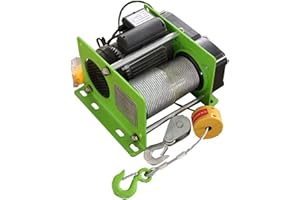 WAOBE Paranco elettrico a fune metallica da 220 V, verricello elettrico micro 400KG 30M Paranco multifunzione argano piccolo con telecomando senza fili