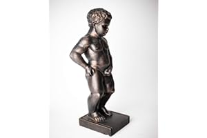 Eco Solaray 40cm Brussels Boy Pond Spitter Statue Fountain Garden Decor Water Feature by Primrose