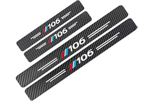 ZHFF 4Pcs Car Fibre Carbone Seuil Porte Plinthes, pour Peugeot 106 Voiture Bande Anti Coup Pied Autocollant Pédale, ​Kick Plates DéCoration Accessoires